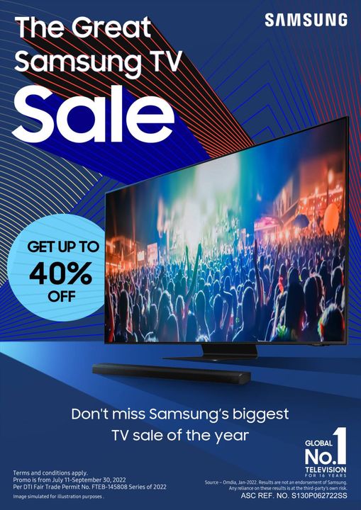 Great Samsung TV Sale from now until September 30.